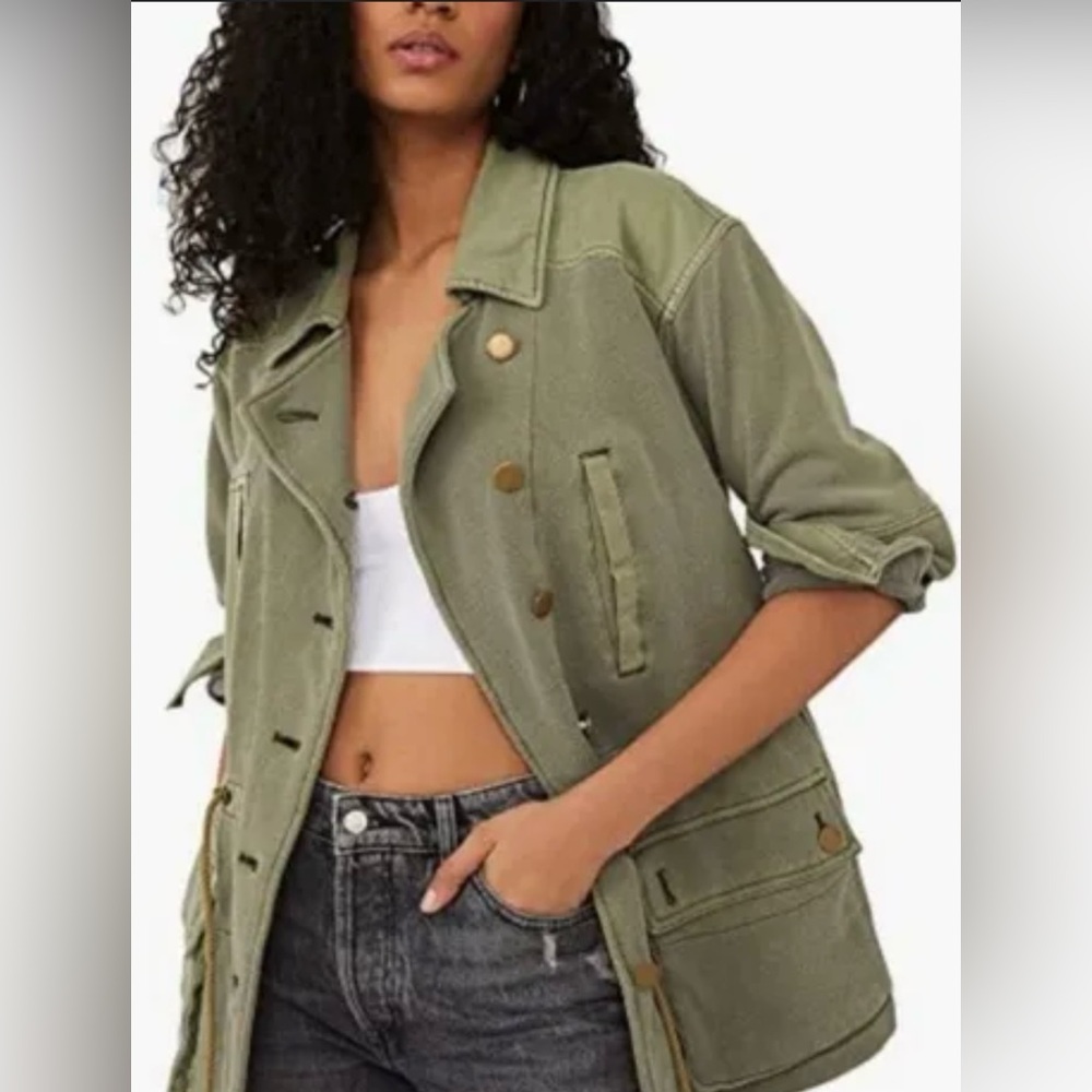 Free People Saturday Utility Jacket *Sweet Sage Khaki •XL